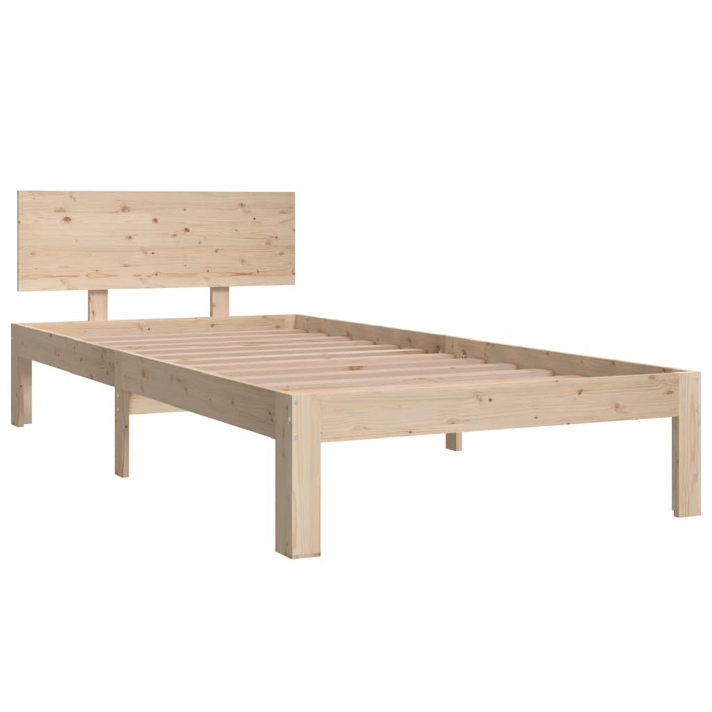 Bed frame without mattress solid pine wood 90x200 cm