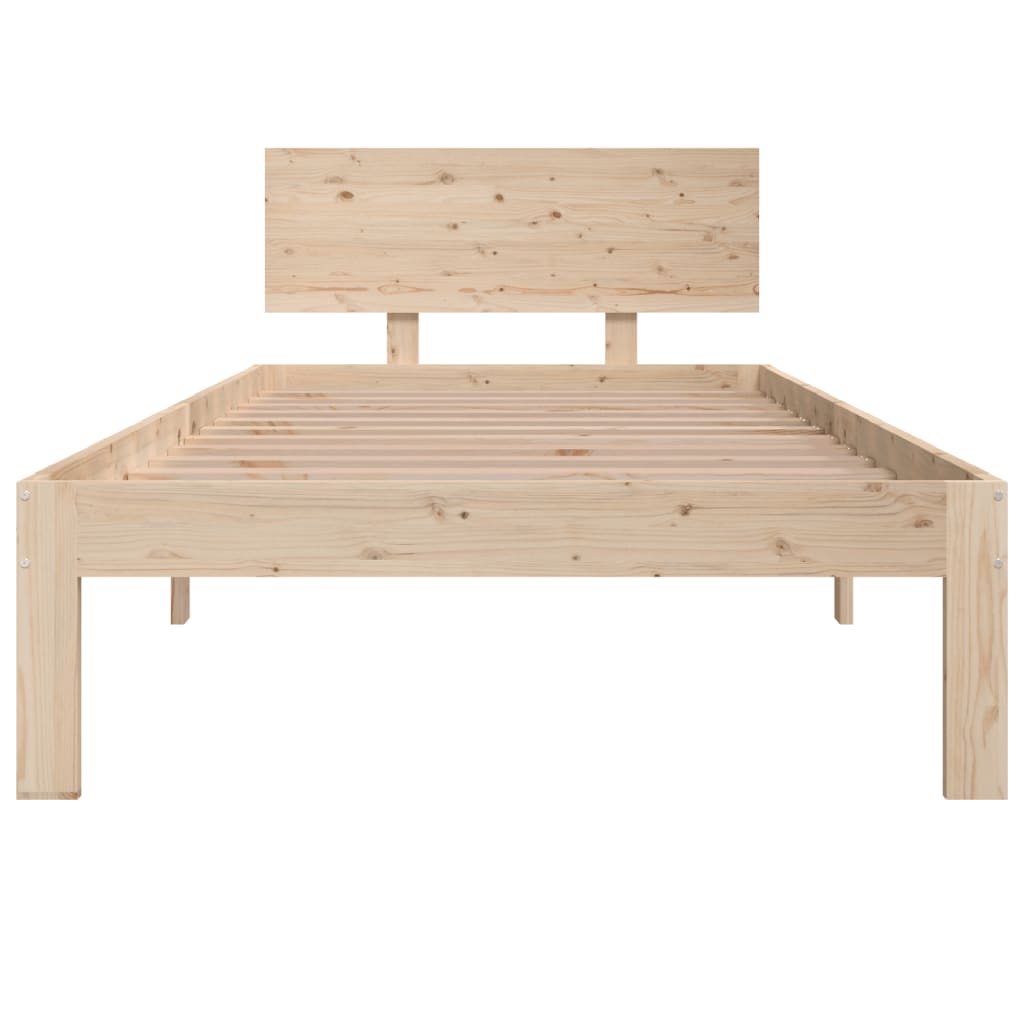 Bed frame without mattress solid pine wood 90x200 cm