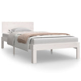 Bed frame without mattress white solid pine wood 90x200 cm