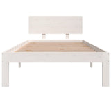 Bed frame without mattress white solid pine wood 90x200 cm