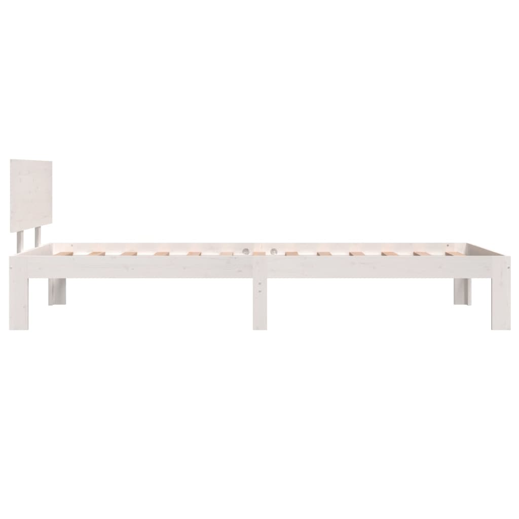 Bed frame without mattress white solid pine wood 90x200 cm