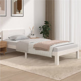 Bed frame without mattress white solid pine wood 90x200 cm