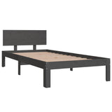 Bed frame without mattress gray solid pine wood 90x200 cm