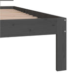 Bed frame without mattress gray solid pine wood 90x200 cm