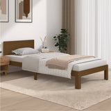 Bed frame without mattress Honey brown Solid pine wood 90x200 cm