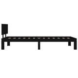 Bed frame without mattress black solid pine wood 90x200 cm