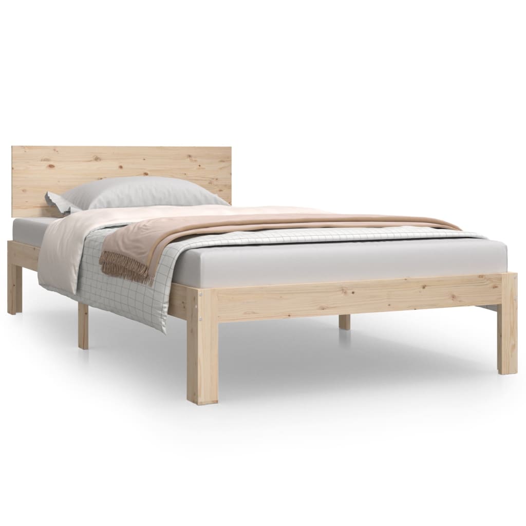 Bed frame without mattress solid pine wood 100x200 cm