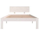 Bed frame without mattress white solid pine wood 100x200 cm