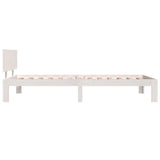 Bed frame without mattress white solid pine wood 100x200 cm