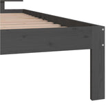 Cadre de lit sans matelas bois massif de pin gris 100x200 cm