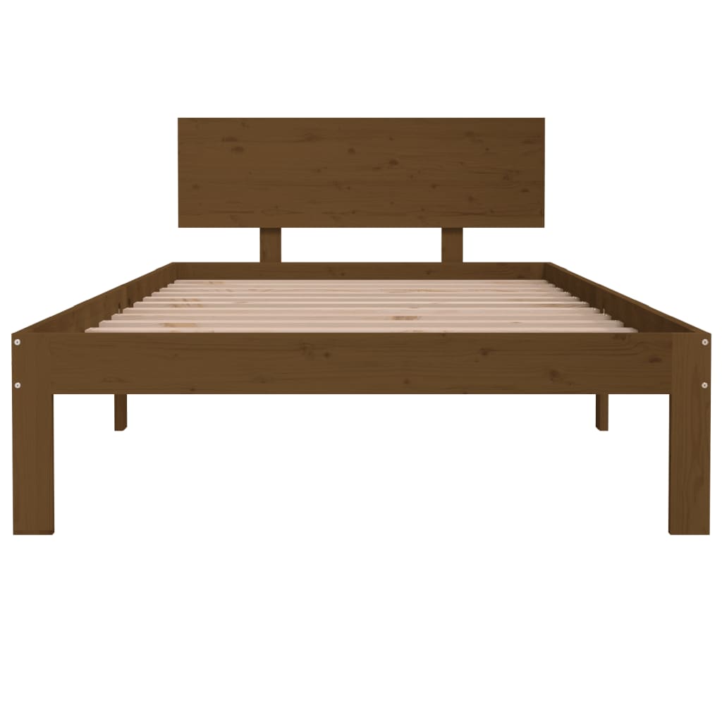 Cadre de lit sans matelas marron miel pin massif 100x200 cm