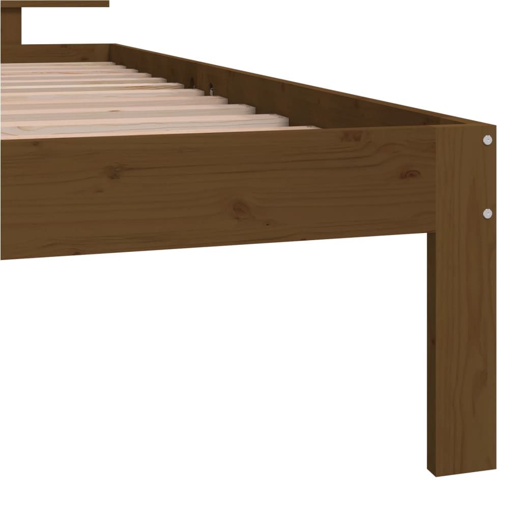 Cadre de lit sans matelas marron miel pin massif 100x200 cm