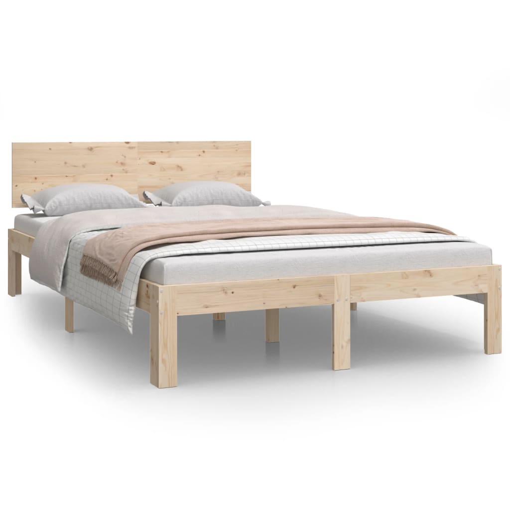 Bed frame without mattress solid pine wood 120x200 cm