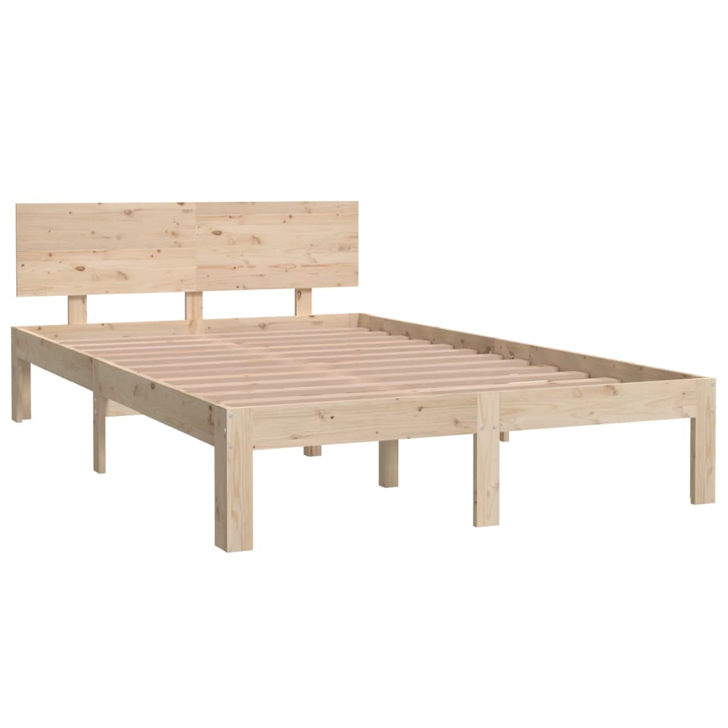 Bed frame without mattress solid pine wood 120x200 cm