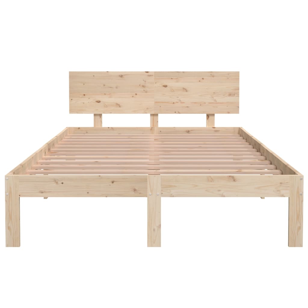 Bed frame without mattress solid pine wood 120x200 cm