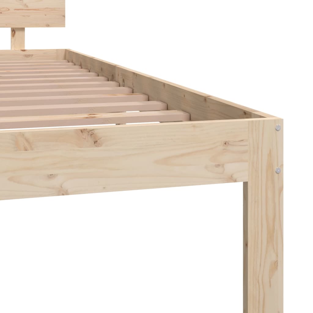 Bed frame without mattress solid pine wood 120x200 cm