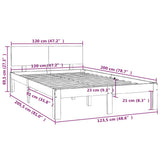 Bed frame without mattress solid pine wood 120x200 cm