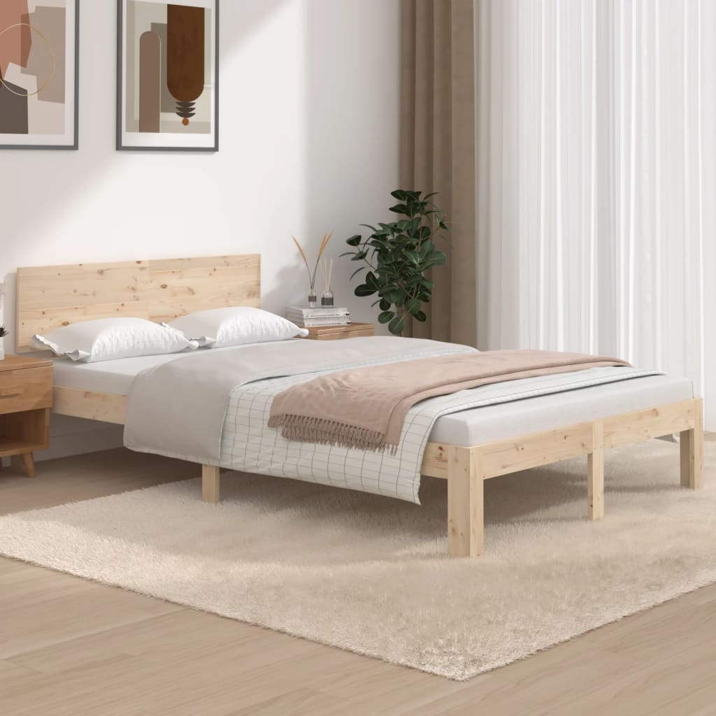 Bed frame without mattress solid pine wood 120x200 cm