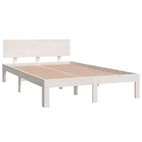 Bed frame without mattress white solid pine wood 120x200 cm