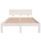 Bed frame without mattress white solid pine wood 120x200 cm