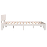 Bed frame without mattress white solid pine wood 120x200 cm