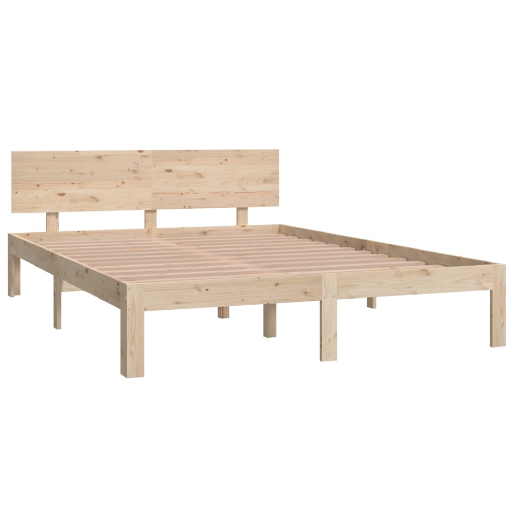 Bed frame without mattress solid pine wood 140x200 cm