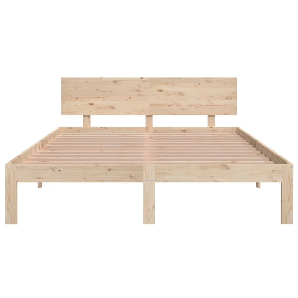 Bed frame without mattress solid pine wood 140x200 cm