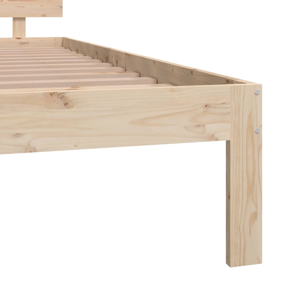 Bed frame without mattress solid pine wood 140x200 cm