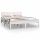 Bed frame without mattress white solid pine wood 140x200 cm