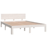 Bed frame without mattress white solid pine wood 140x200 cm