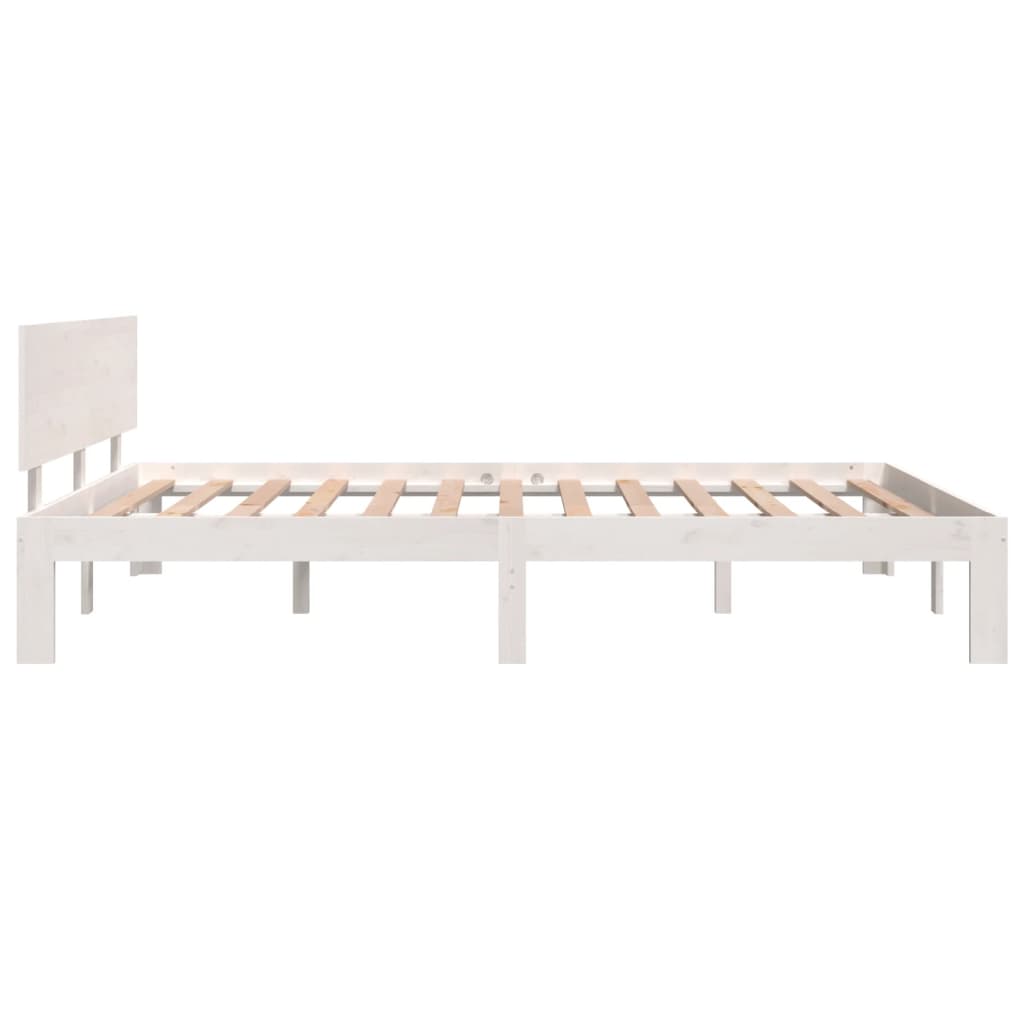 Bed frame without mattress white solid pine wood 140x200 cm