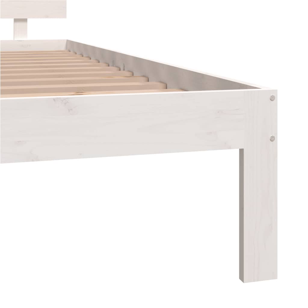 Bed frame without mattress white solid pine wood 140x200 cm