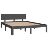 Cadre de lit sans matelas bois massif de pin gris 140x200 cm