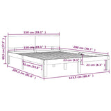 Bed frame without mattress 150x200 cm