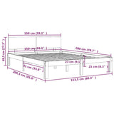 Bed frame without mattress white 150x200 cm