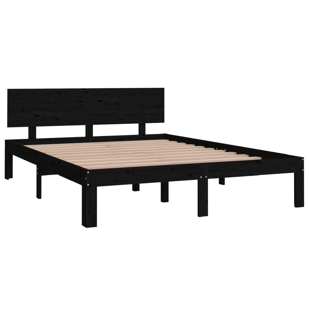 Bed frame without mattress black 150x200 cm