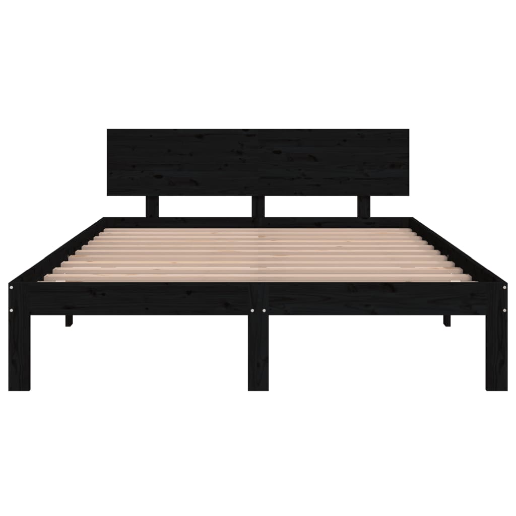 Bed frame without mattress black 150x200 cm