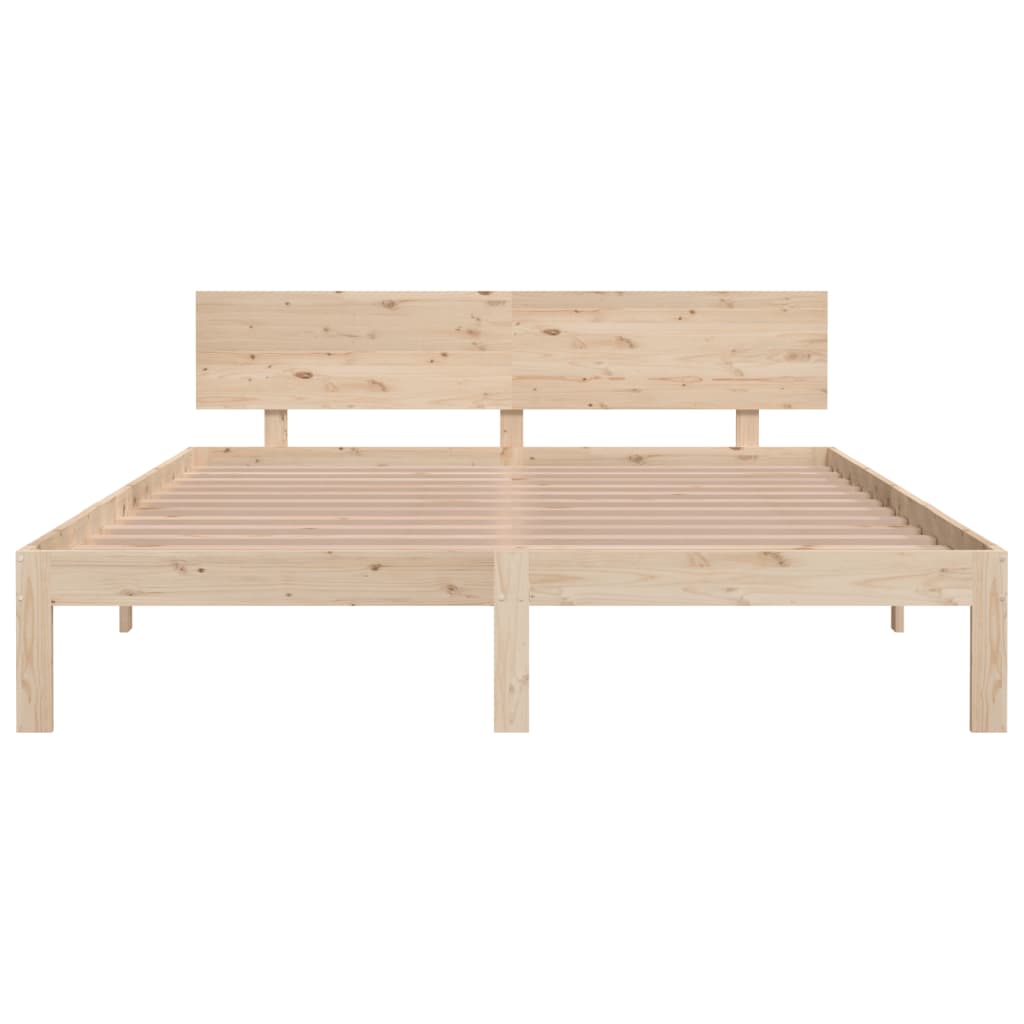 Bed frame without mattress solid pine wood 160x200 cm