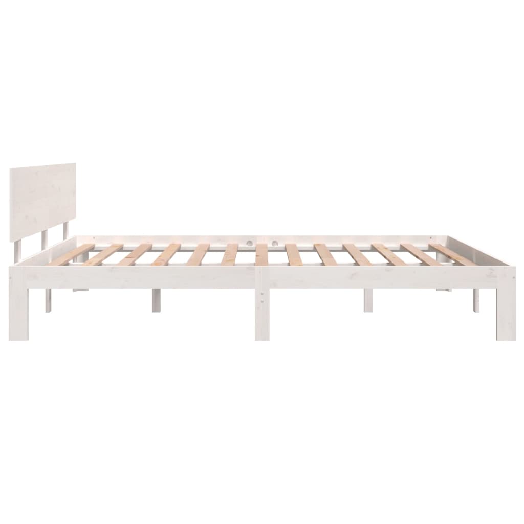 Bed frame without mattress white solid pine wood 160x200 cm