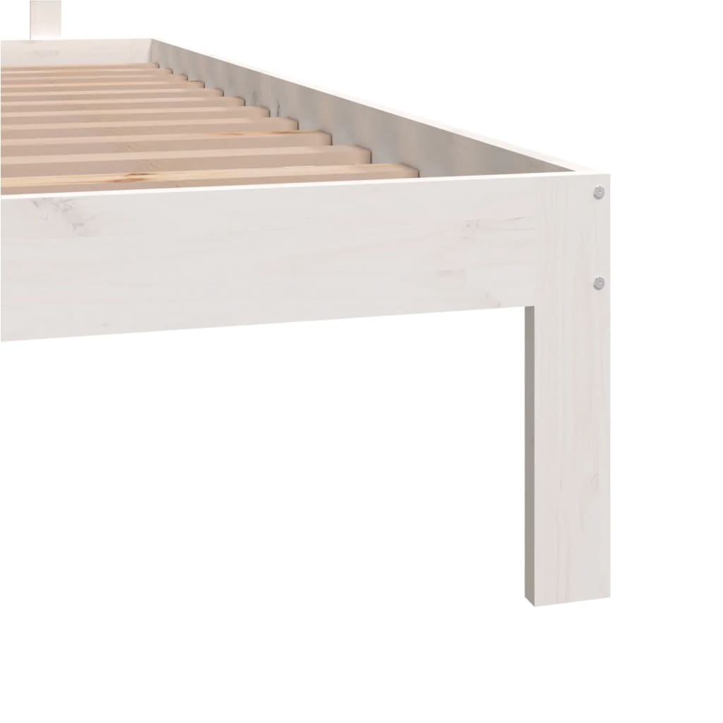 Bed frame without mattress white solid pine wood 160x200 cm