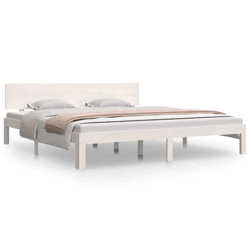 Bed frame without mattress white 180x200 cm