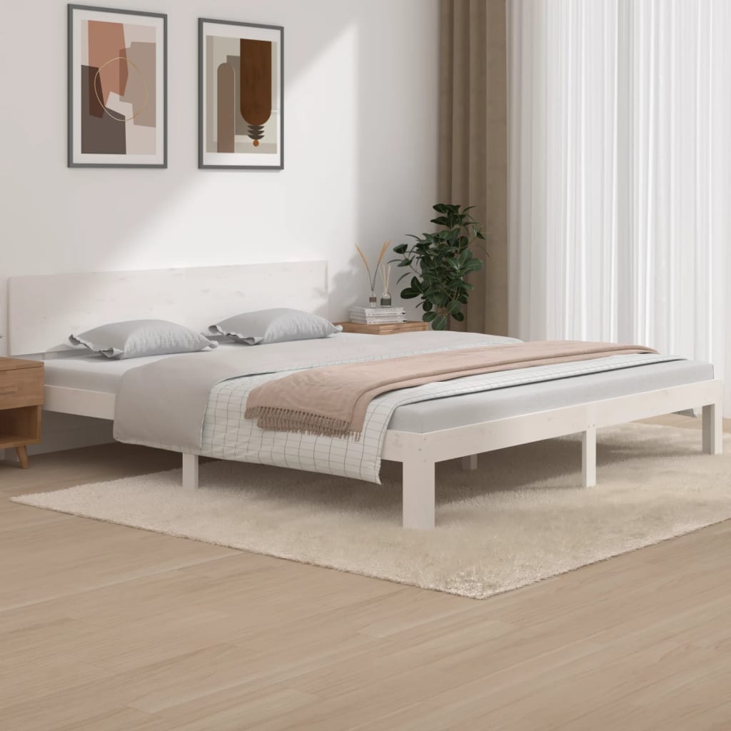 Bed frame without mattress white 180x200 cm