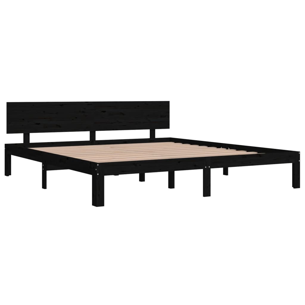 Bed frame without mattress black 180x200 cm