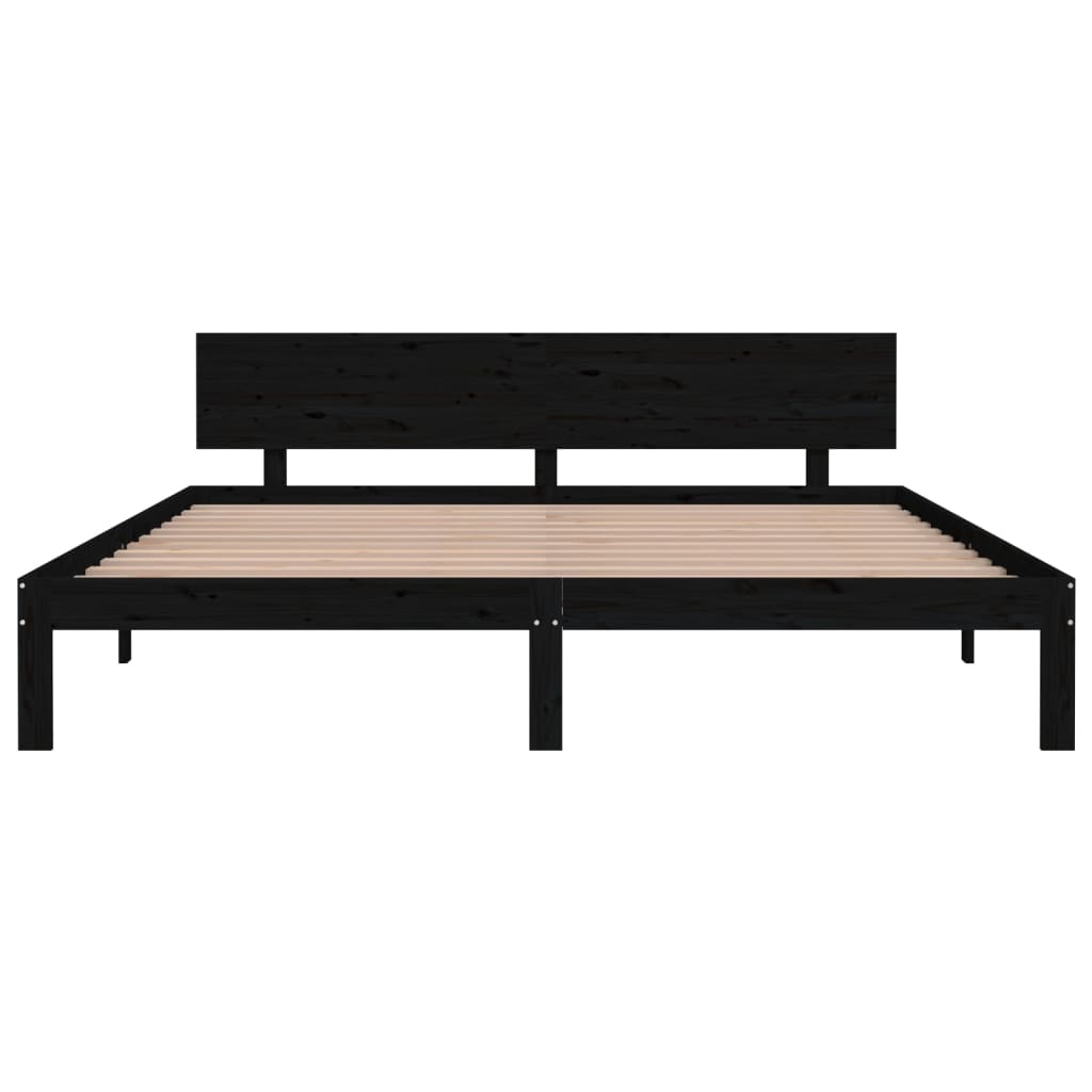 Bed frame without mattress black 180x200 cm