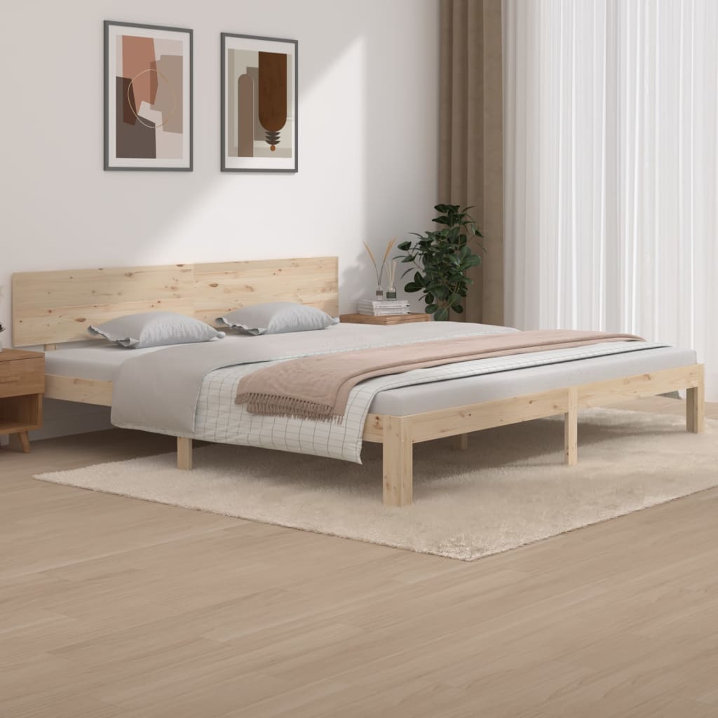 Cadre de lit sans matelas bois massif de pin 200x200 cm