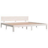 Bed frame without mattress white solid pine wood 200x200 cm