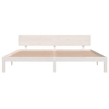 Bed frame without mattress white solid pine wood 200x200 cm