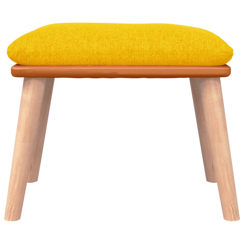 Chaise à bascule avec repose-pied Jaune moutarde Tissu