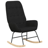 Chaise à bascule avec repose-pied Noir Tissu