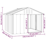 Hundehütte Grau 116,5x103x81,5 cm Verzinkter Stahl